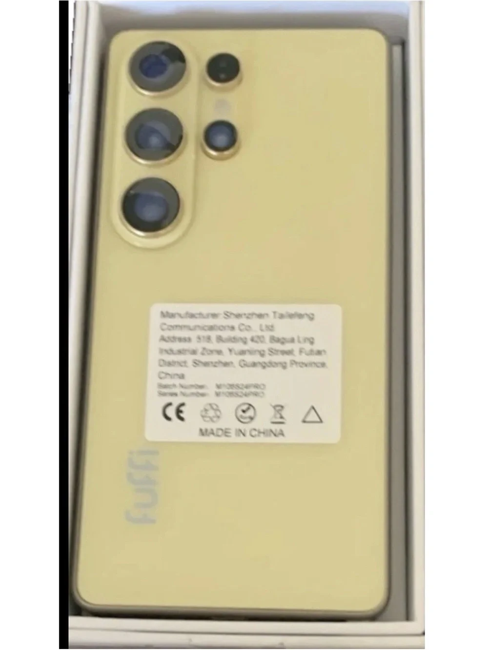 FUFFI S26 Pro Smartphone 4GB RAM 64GB Android 12 Dual SIM Yellow Open Box